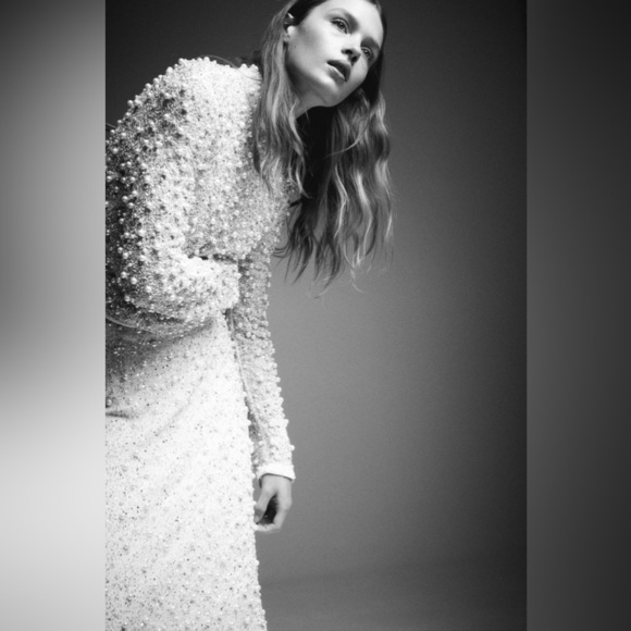 H&M Pearl & Crystal Embellished Top Size S - Picture 3 of 10